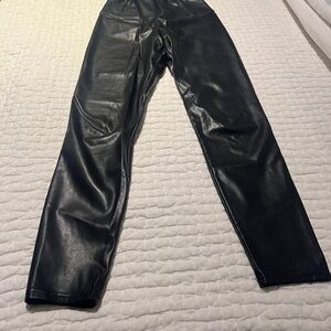 Black Faux Leather Pants